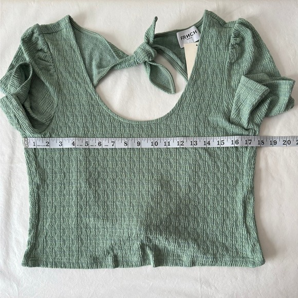 FRNCH Paris Jaimie Textured Fabric Top in Green Size M - Picture 8 of 9